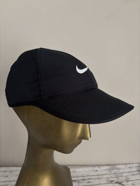 Nike Dri Fit Featherlight Hat Black Adjustable Strap‎ Golf Tennis Running